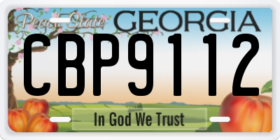 GA license plate CBP9112