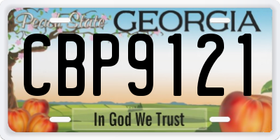 GA license plate CBP9121