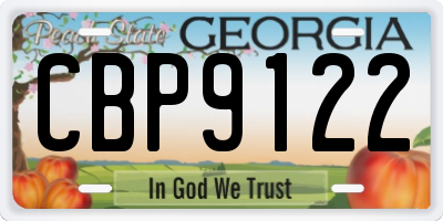 GA license plate CBP9122