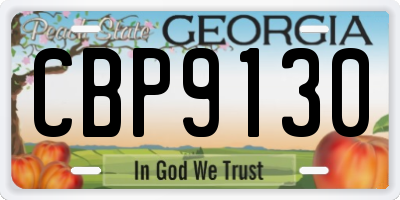 GA license plate CBP9130
