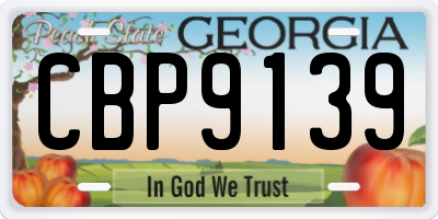 GA license plate CBP9139