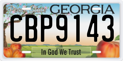 GA license plate CBP9143