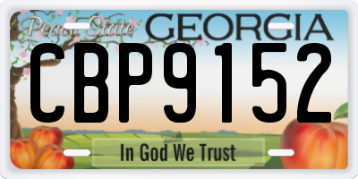 GA license plate CBP9152