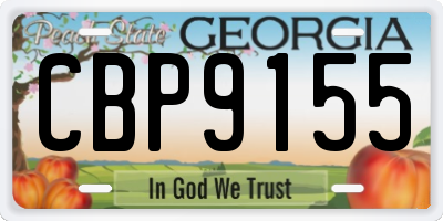 GA license plate CBP9155