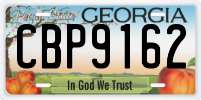 GA license plate CBP9162