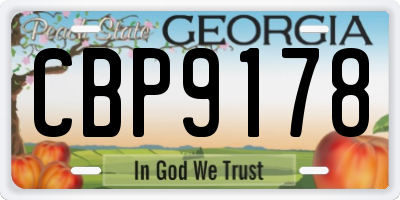 GA license plate CBP9178