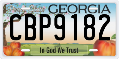 GA license plate CBP9182
