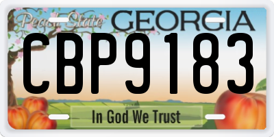 GA license plate CBP9183