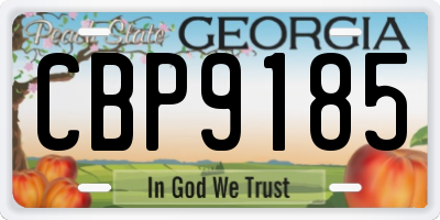 GA license plate CBP9185