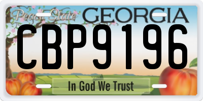 GA license plate CBP9196