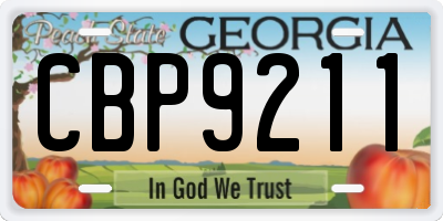 GA license plate CBP9211