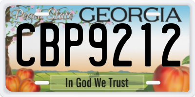 GA license plate CBP9212