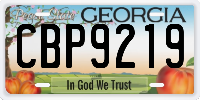 GA license plate CBP9219