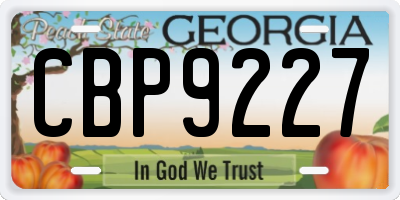 GA license plate CBP9227