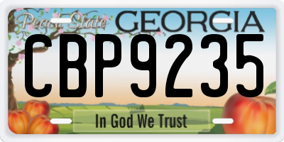 GA license plate CBP9235