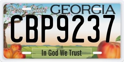 GA license plate CBP9237