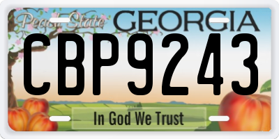 GA license plate CBP9243