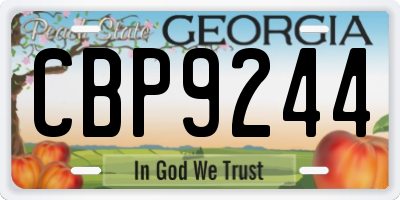 GA license plate CBP9244