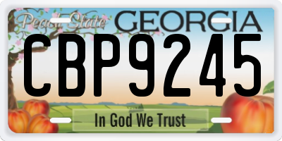 GA license plate CBP9245