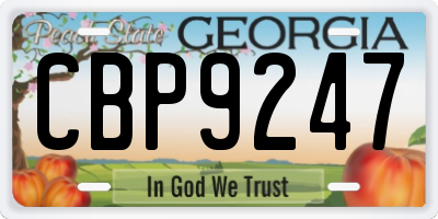 GA license plate CBP9247