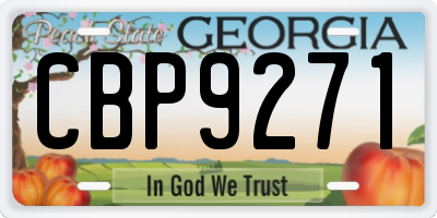 GA license plate CBP9271