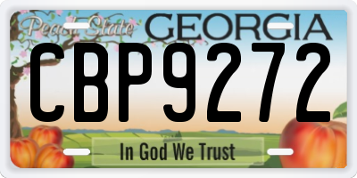 GA license plate CBP9272