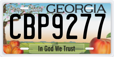 GA license plate CBP9277