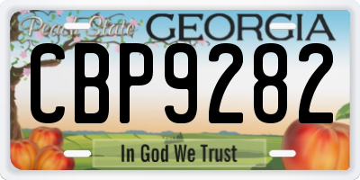 GA license plate CBP9282