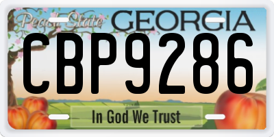 GA license plate CBP9286