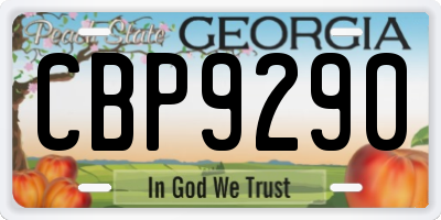 GA license plate CBP9290