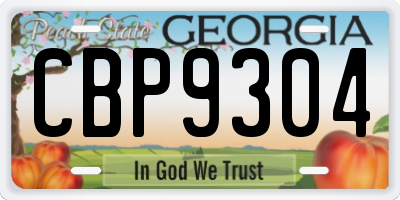 GA license plate CBP9304