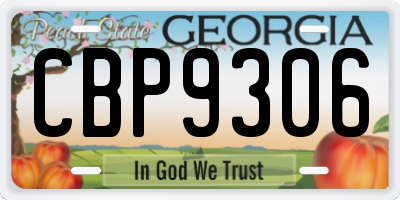 GA license plate CBP9306