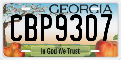 GA license plate CBP9307