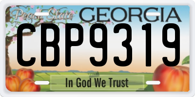GA license plate CBP9319