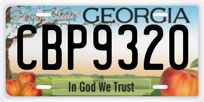 GA license plate CBP9320