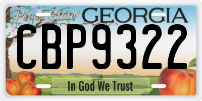 GA license plate CBP9322
