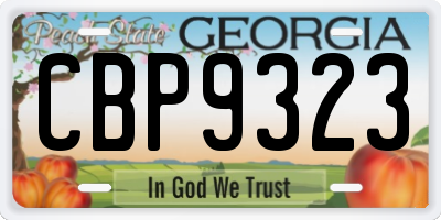 GA license plate CBP9323