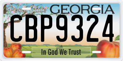 GA license plate CBP9324