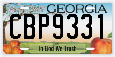 GA license plate CBP9331