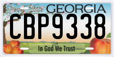 GA license plate CBP9338