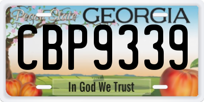GA license plate CBP9339