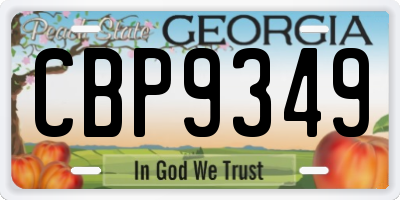 GA license plate CBP9349