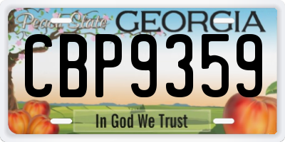 GA license plate CBP9359