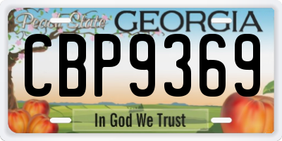 GA license plate CBP9369