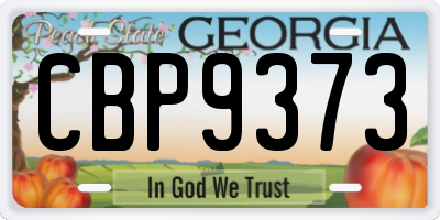 GA license plate CBP9373