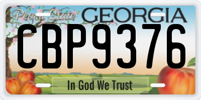 GA license plate CBP9376