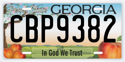 GA license plate CBP9382