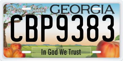 GA license plate CBP9383