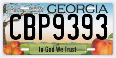 GA license plate CBP9393