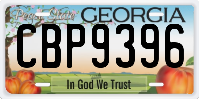 GA license plate CBP9396
